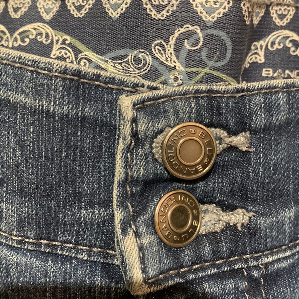 Bandolino Jeans Capris/Ankle Pants 10 Blue Straight Cotton Blend Flap Pockets - Picture 6 of 16